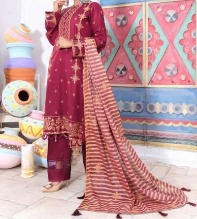 embroidered lawn suit